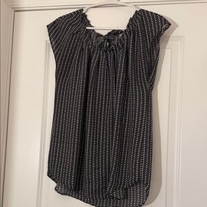 LC Lauren Conrad Navy and White Blouse